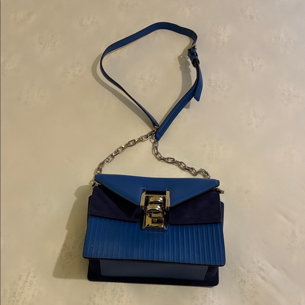 Henri Bendel Royal navy Blue Crossbody Bag with Silver closure